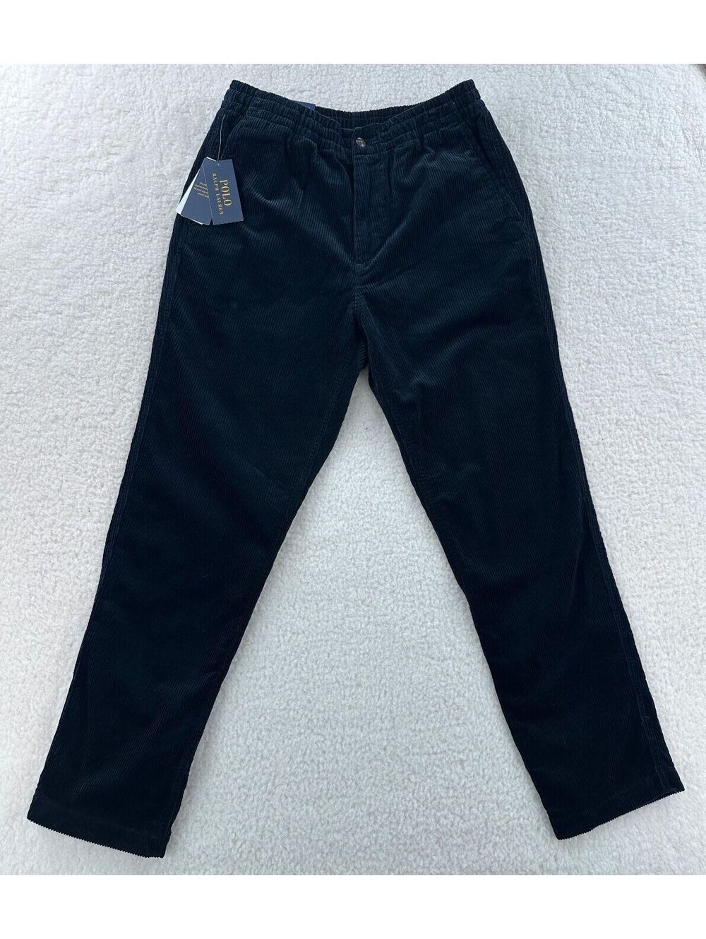 NWT Polo Ralph Lauren Navy Corduroy Elastic Waist Pants S